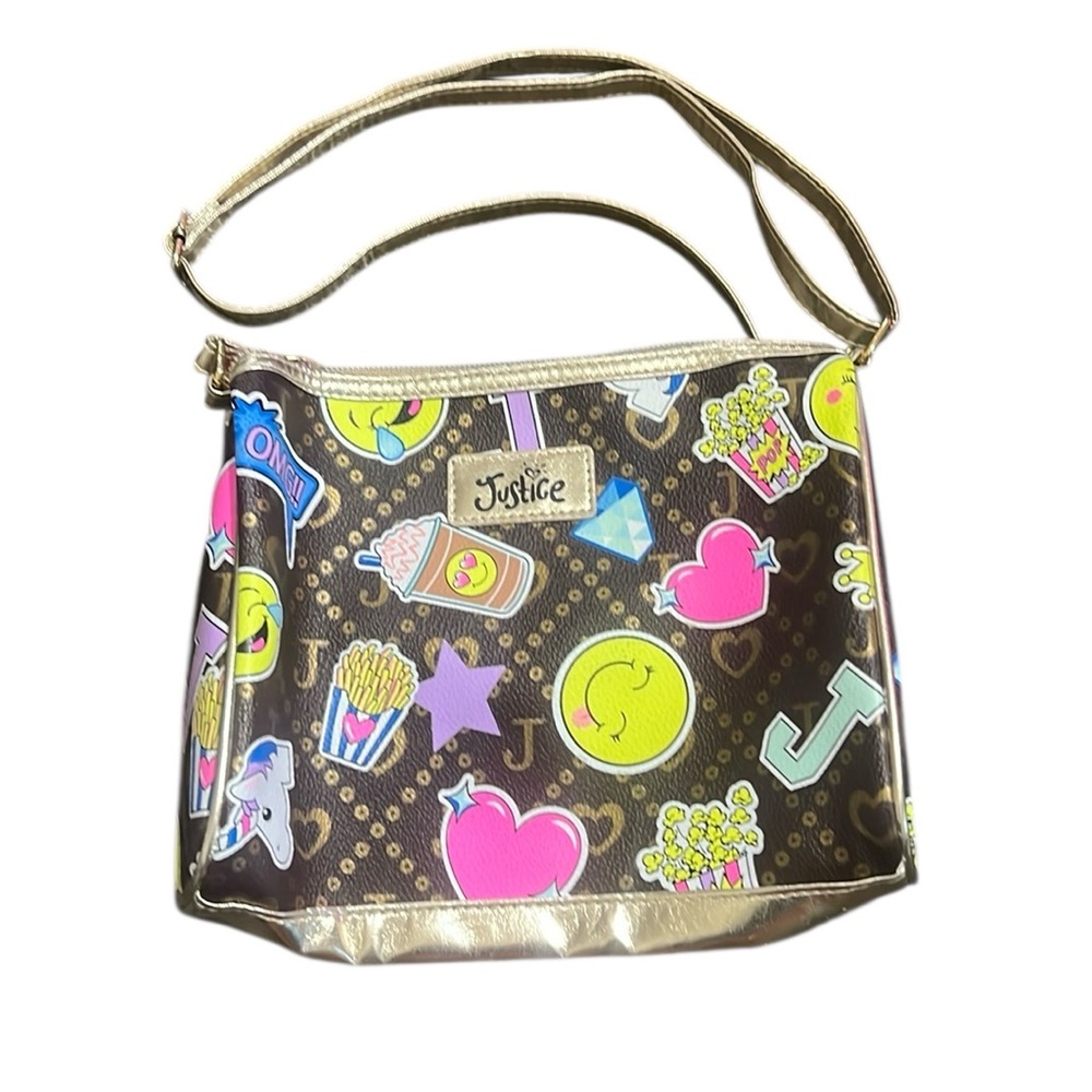 NWOTJustice Girls Purse Bag Tote crossover bag adjustable strap, emojis